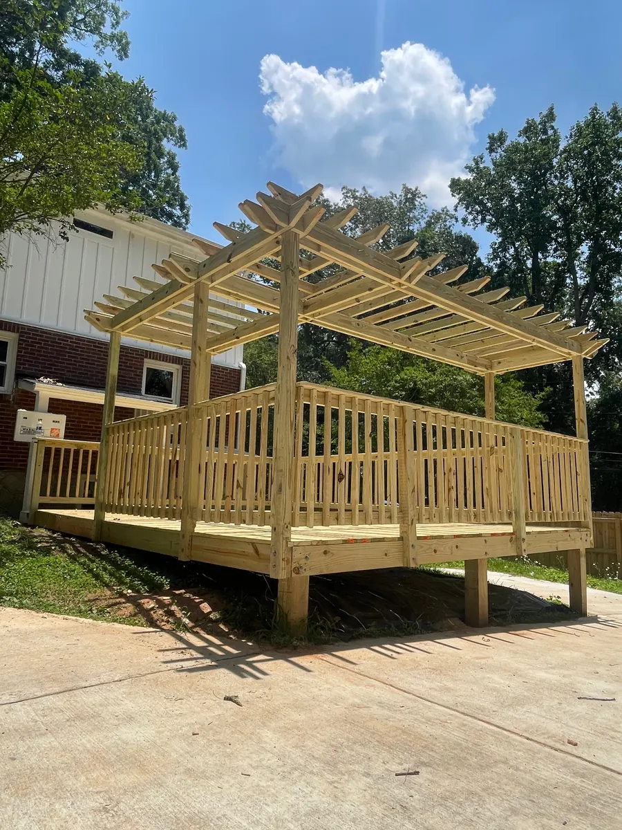 New cedar deck and pergola